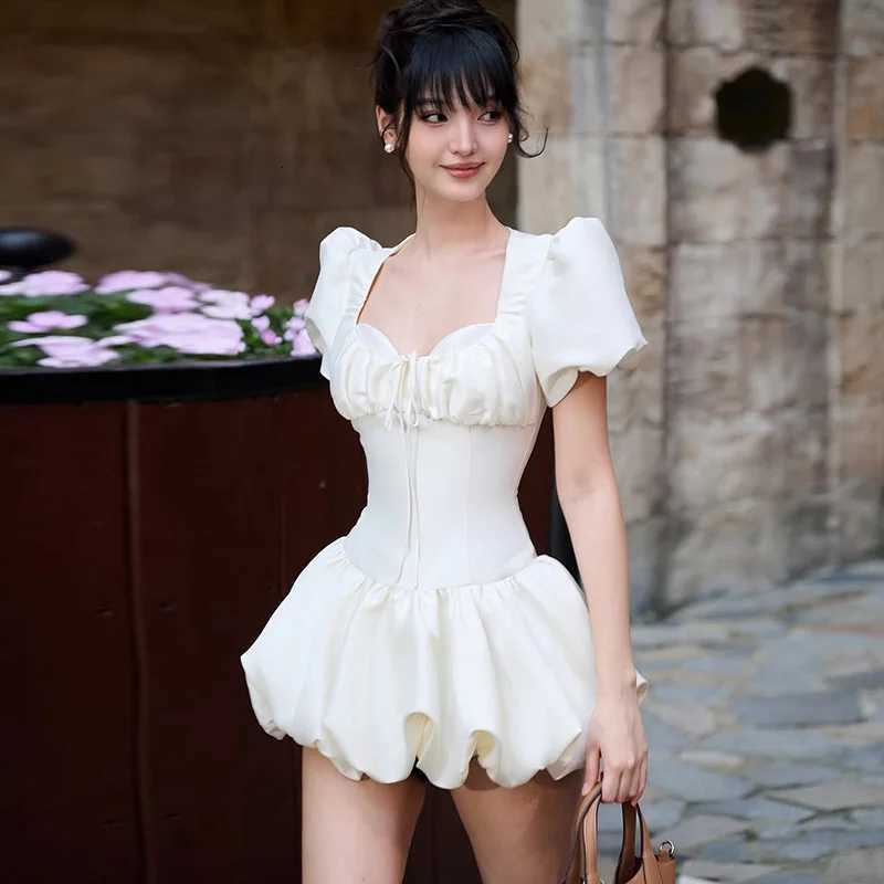 Elegant Party Dresses Ladies Fashion Evening Bodycon A-Line Puff Sleeves Fluffy Mini Dress Lace Sexy Ball Gown Princess Dress R250716