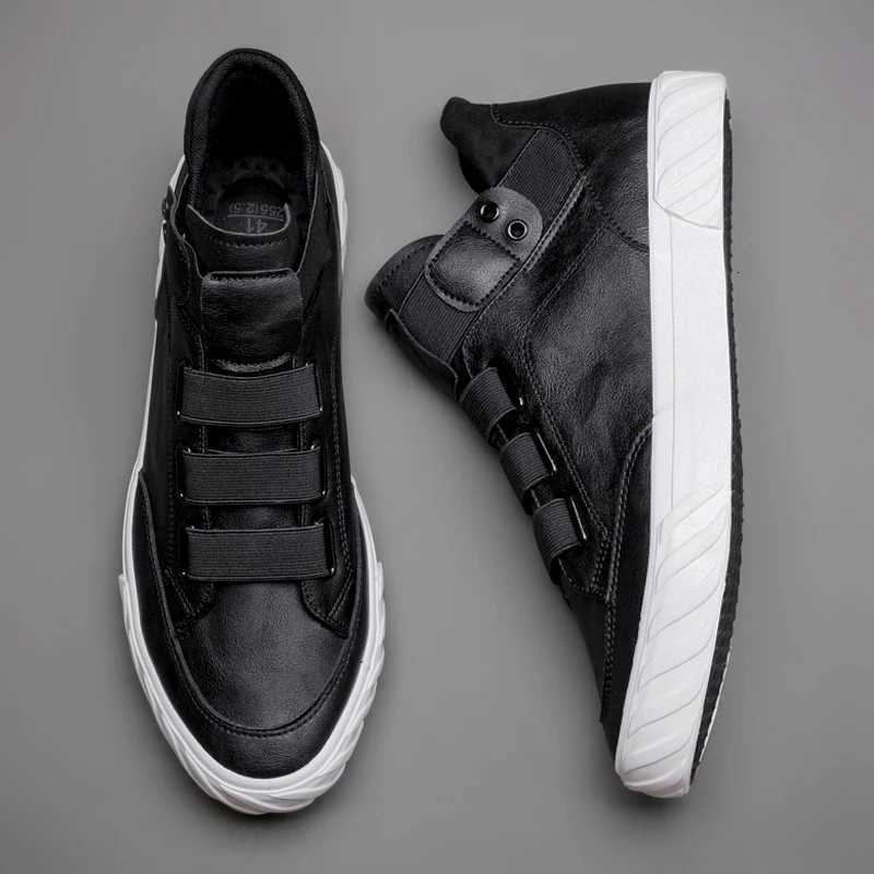 Brand New Mens Leather Shoes Korean Trend Comfortable Loafers Mens Shoes British Fashion Mens High Top Sneakers New Moccasins Men W250716