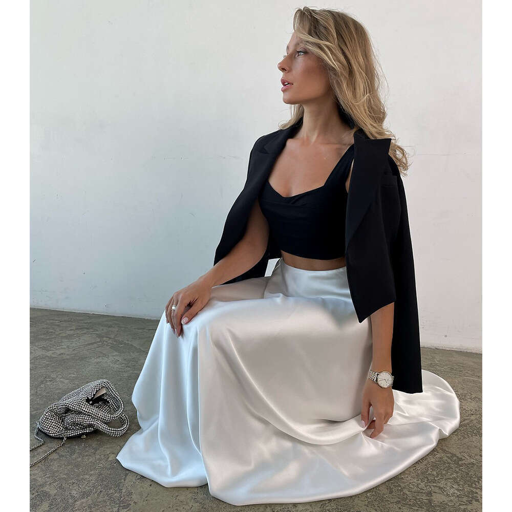 Bright Color Midi Spring Summer Ins Fashion Trend Party High Waist Balloon Flower Bud Skirt B5