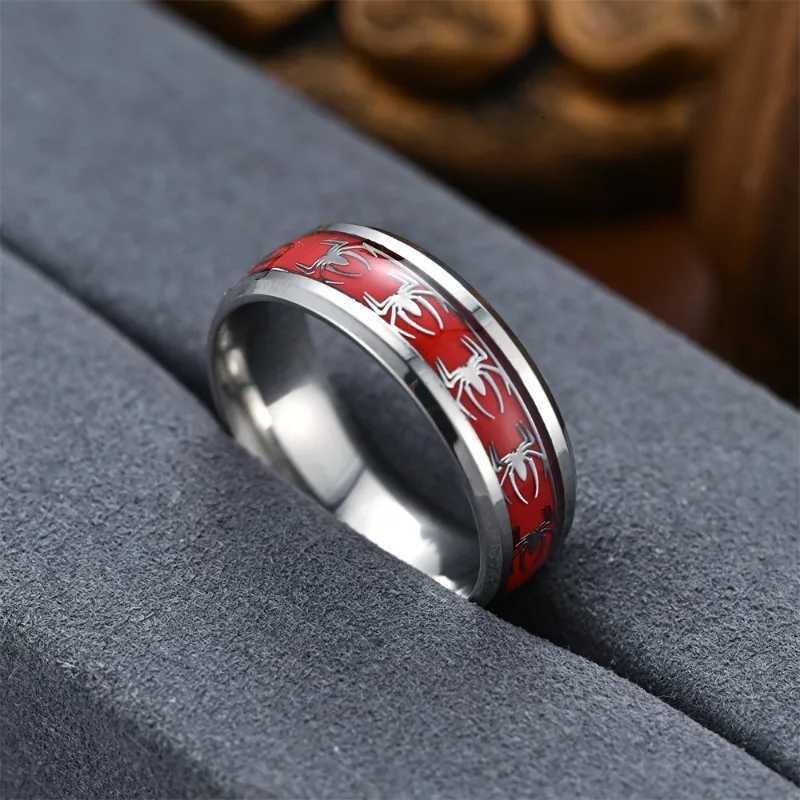 New slanted edge oil drop patch red spider mens and womens rings Gothic personalized jewelry bracelets 2024 S250716