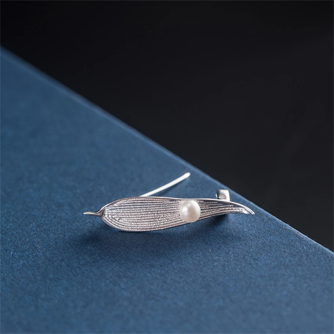 S925 Pure Silver Brooch Chinese Style Bamboo Leaf Pearl Ceremonial Dress Fashion Accessories Original Charm High Jewelry 250712