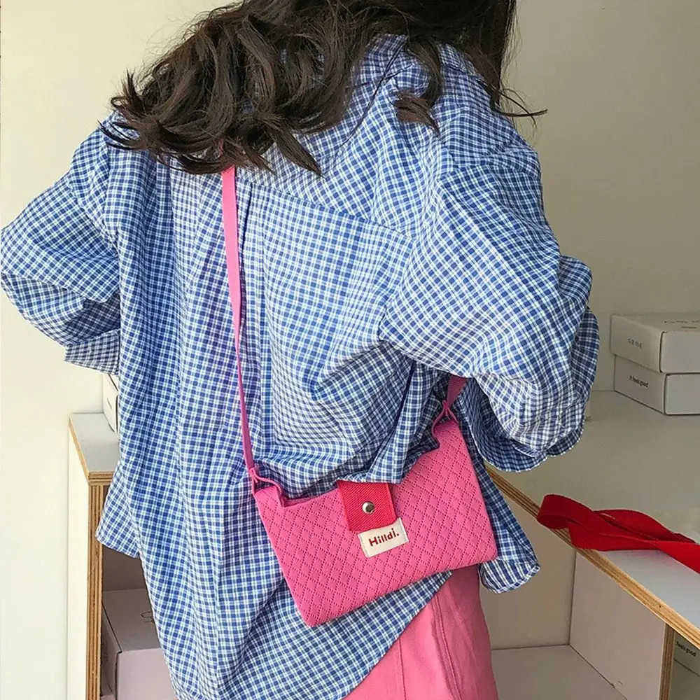 Simple Summer Hand Knitted Bag Handmade Casual Knit Shoulder Bag Mini Multicolor Beach Bag for Ladies/Girls M250716