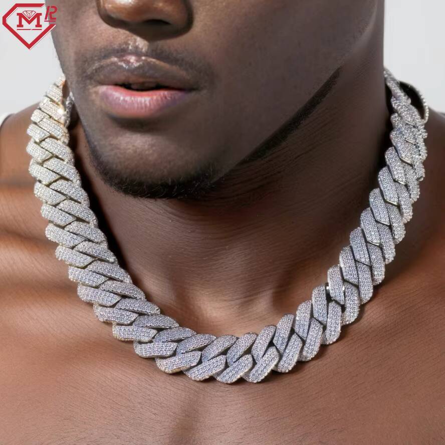 Hiphop 14mm Cuban Chain Luxury Heavy Men Necklace Custom 925 Silver Moissanite Cuban Link Chain