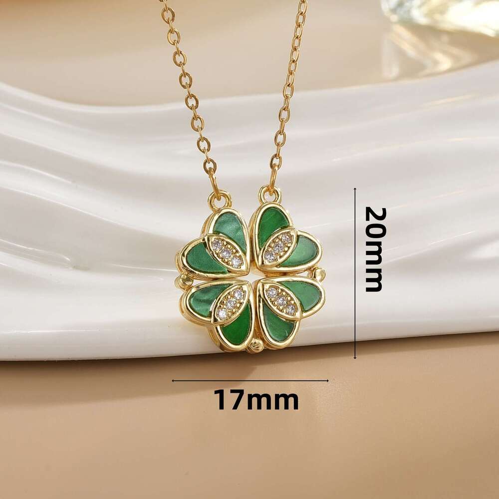 INS Simple Two-Way Titanium Steel Necklace For Women Copper Gold-Plated Fashion Heart Pendant Collarbone Chain F61
