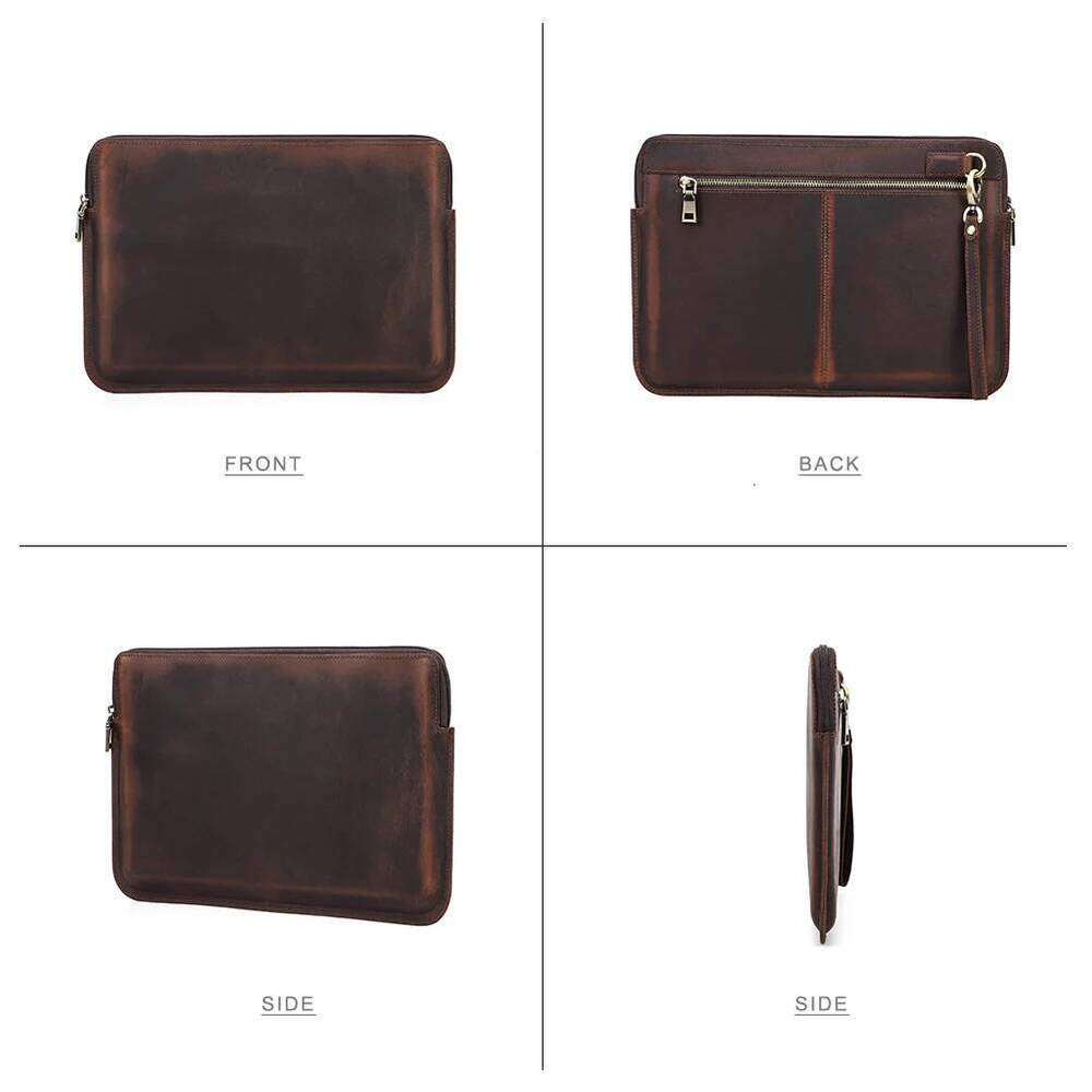 Laptop Briefcase Men For book Air Pro 13 14 15 inch Cowhide Handbag Sleeve Tablet Pouch Case Lenovo Thinkpad Matebook Funda