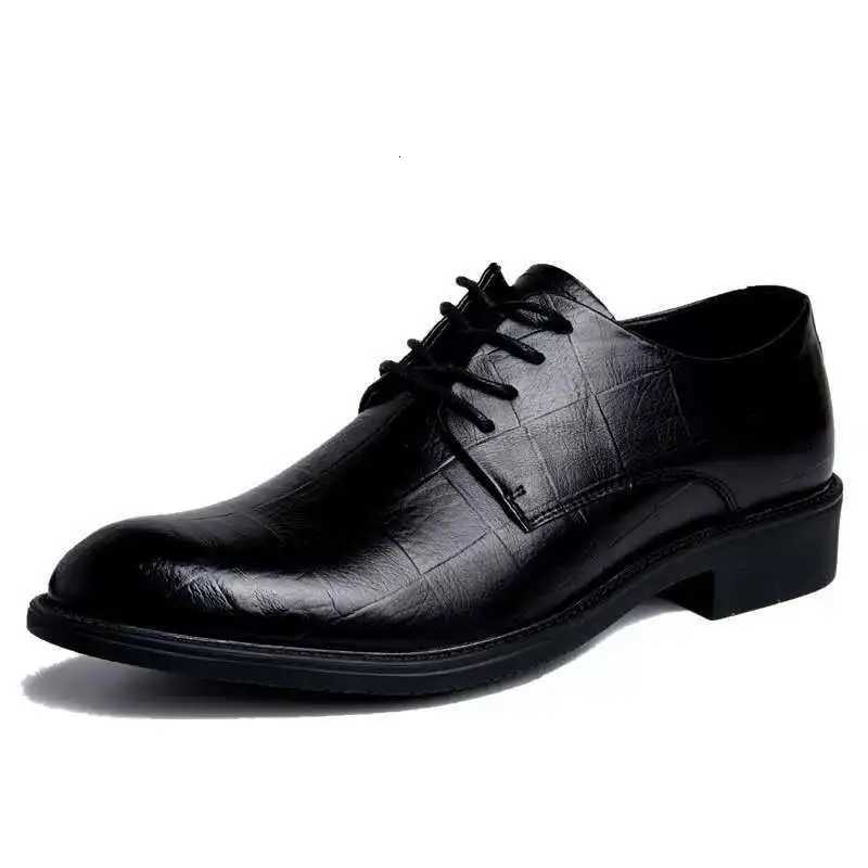 New Black Men Suit Shoes Party Mens Dress Shoes Italian Leather Mens Formal Shoes Office Mens Social Shoes Y250715