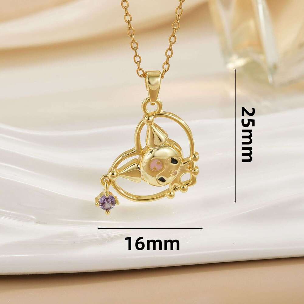 Cute Cartoon Doll Necklace For Women, Light Niche Design, Student Titanium Steel Collarbone Chain, 2024 Winter New Model 4F6