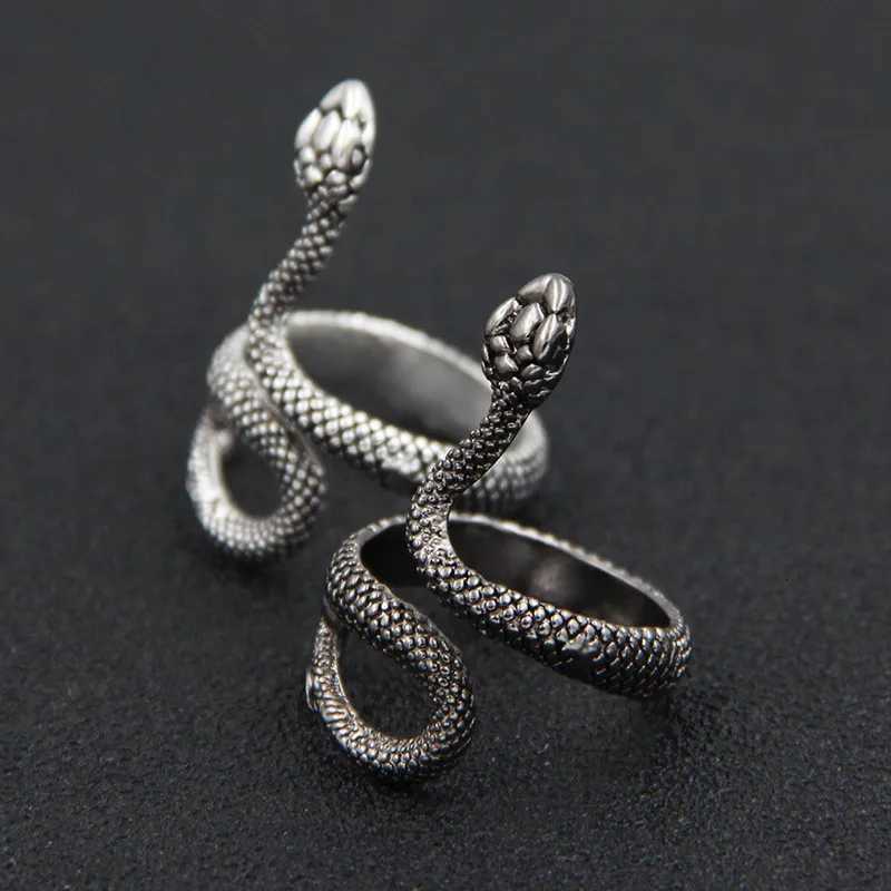 Fashion Retro Exaggerated Spirit Snake Ring Punk Adjustable Opening Snake-shaped Student Index Finger Ring Trend Jewelry S250716