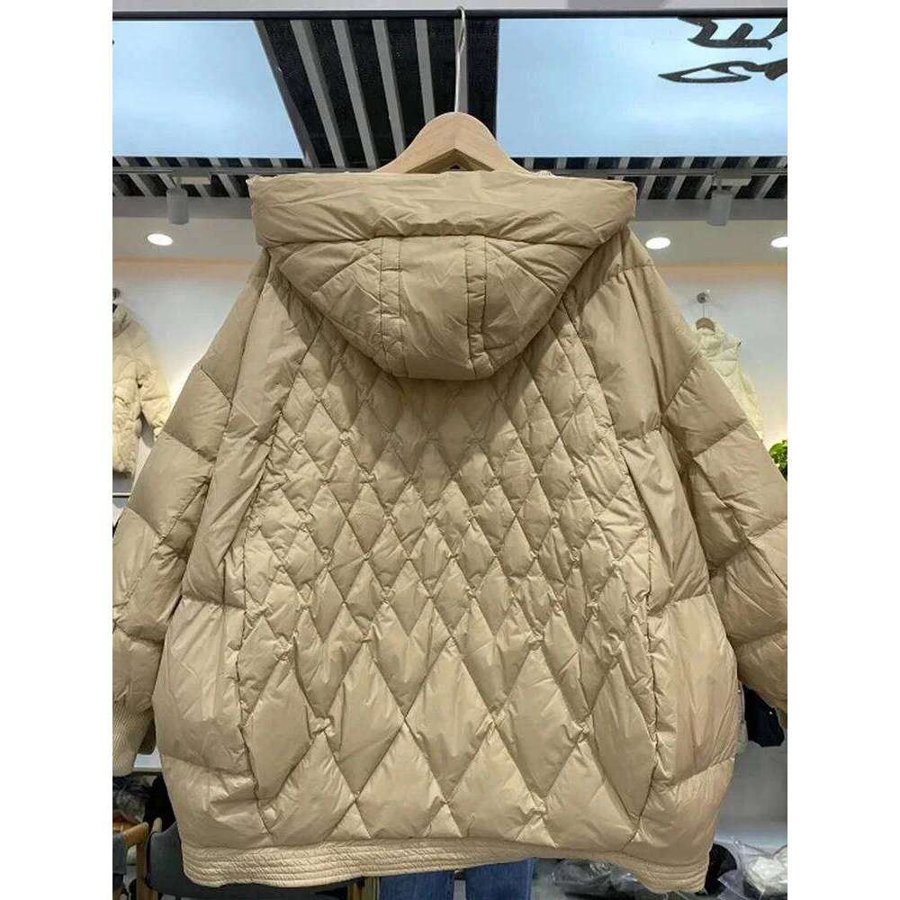 Lagabogy 2025 New Autumn Winter Women Hooded Loose 90% White Duck Down Jacket Casual Female Warm Puffer Coat Snow Parkas Outwear MDNG