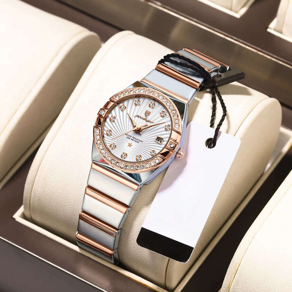 DHwatches Women's Ultra-Thin Watch - 50M Waterproof Luminous Quartz Wristwatch with Date, Stainless Steel (Model 302)