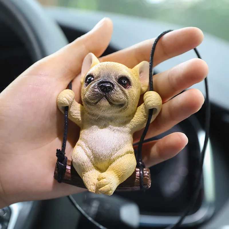 Popular Auto Decoration Dog Car Pendant Interior 8cm Resin Dog Rearview Mirror Hanging Pendant Car Interior Accessories S25716