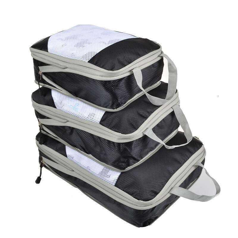 Travel Compression Three-Piece Waterproof Luggage Organizer Portable Clothes Storage Bag Set