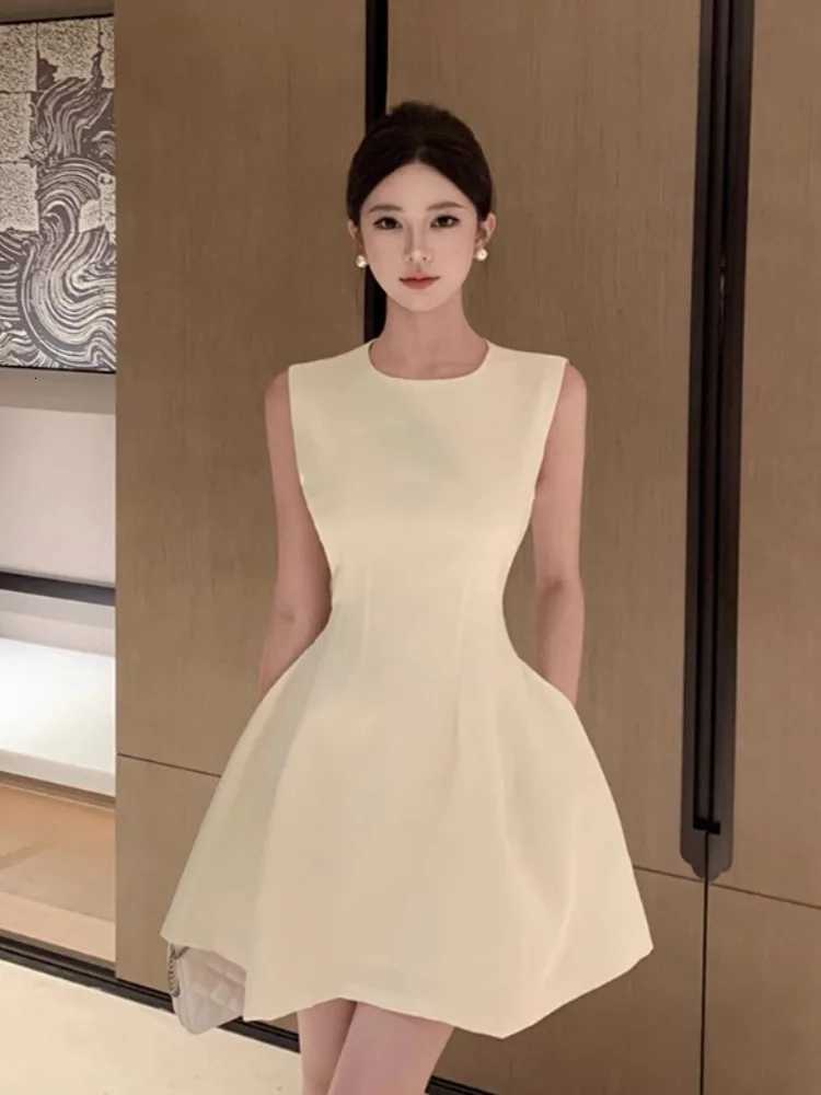 Ezgaga Womens Dress Elegant Sleeveless Summer Fashion Slim Ball Gown French Style Mini Dresses Sexy Party Ladies Temperament R250716