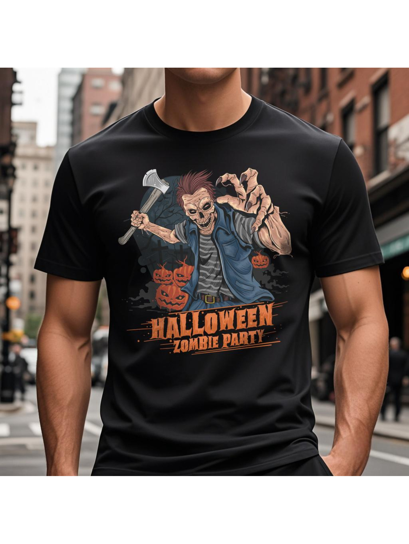 VogueEpoch 180g White Short sleeve Adult Round collar Men T Shirts Cotton text black S-3XL Halloween Wed aa