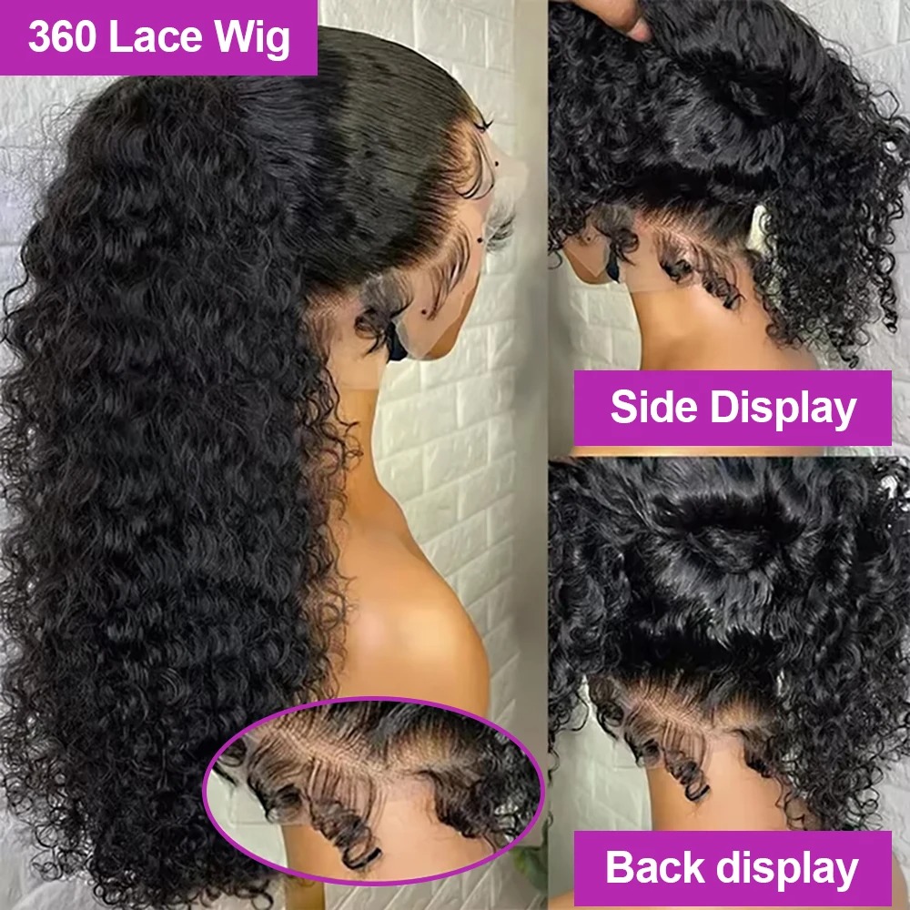 300 Density 360 Full Hd Lace Front Wig for Women PrePlucked 36 Inch Curly Wigs 13X4 Deep Wave Frontal Wig Human Hair Synthetic Wig