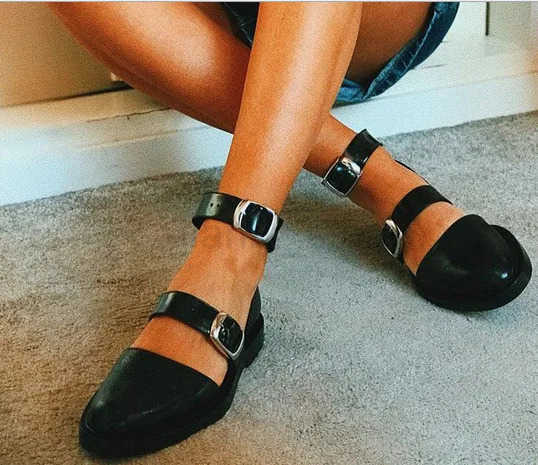 Women Buckle Flat Leather Shoes Ankle Strap Ladies Mixed Color Casual Comfort Female Round Toe Footwear Fashion Autumn 778 M250716