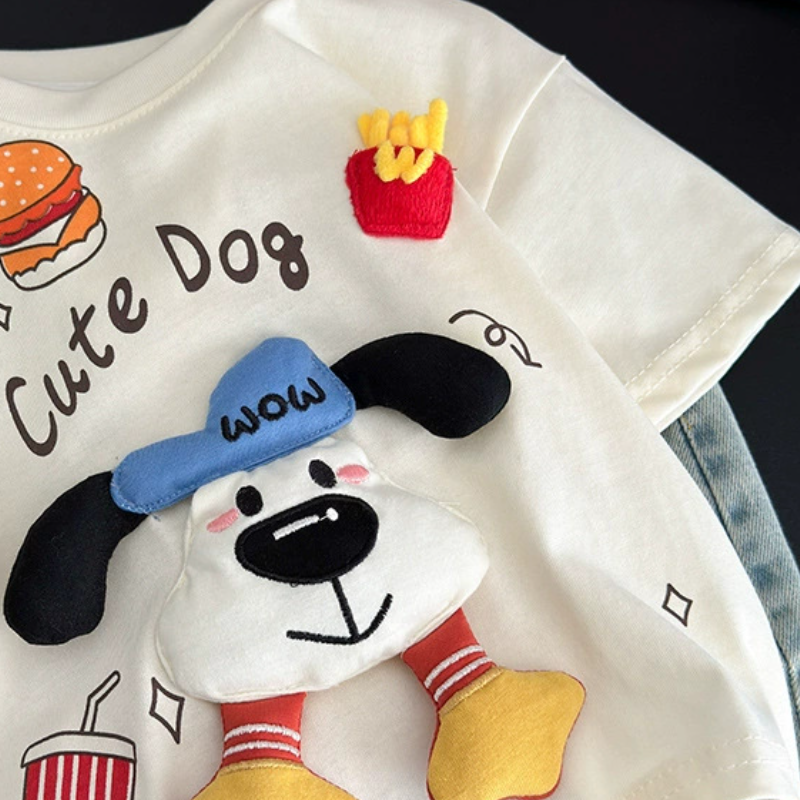 Children's short-sleeved T-shirt for boys and girls summer T-shirt for babies designer cartoon top with soft and skin-friendly fabric children�