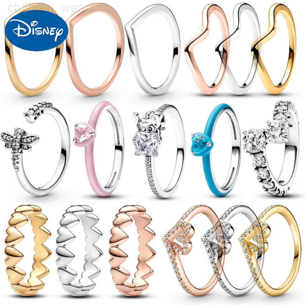 Disney Stitch Stone Sparkling Intertwined Wave Ring Valentines Day Womens DIY Wedding Jewelry Gift W20250716