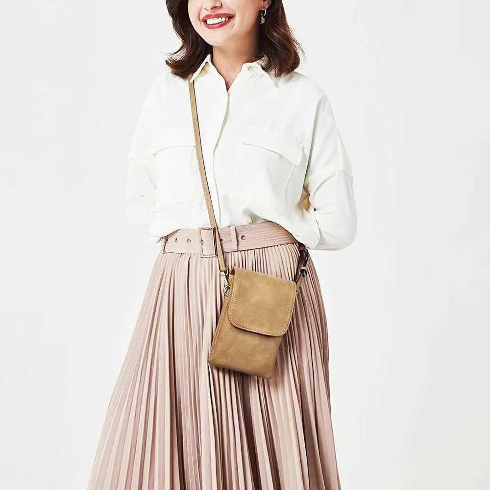 and minimalist PU leather womens crossbody bag designer mobile phone bag change small bag womens single shoulder c
