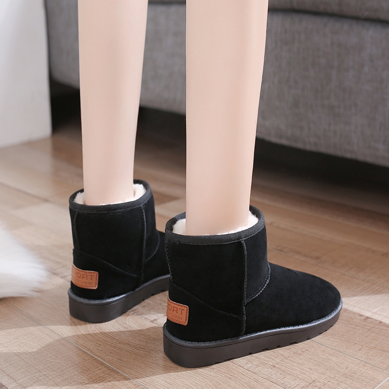 Free shipping Slippers designers Snow boots for women cold resistant and plush thick cotton shoes for women winter flat bottom versatile bread grey bl