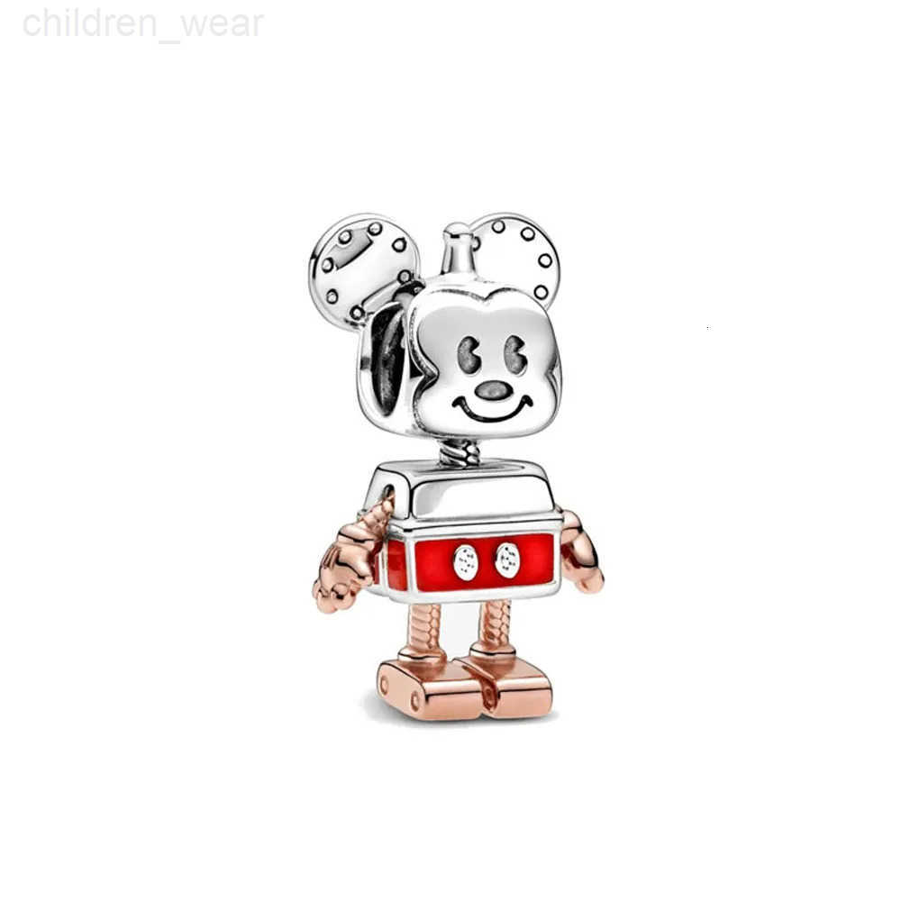 Disney 925 Silver Bear Moon Bead Mouse Pendant Safety Chain Suitable for European Original Bracelet DIY Exquisite Jewelry W20250716
