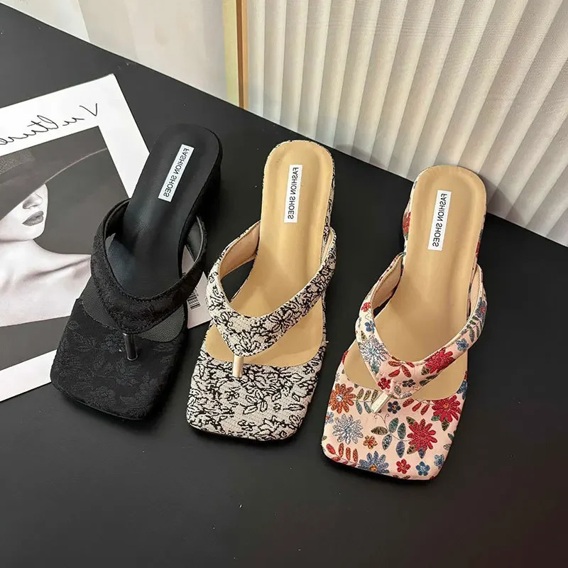 Summer Clip Toe Women Slippes Fashion Elegant Wedges Heel Slides Shoes Ladies Casual Outdoor Beach Flip Flops Sandalias 250712