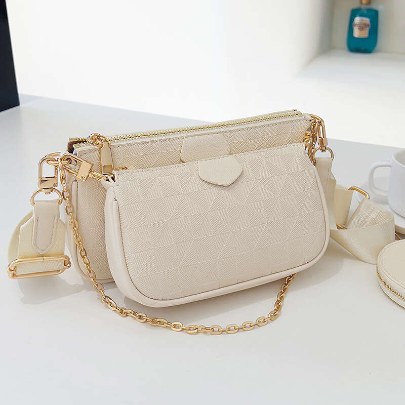 Mahjong for Women 2024 Embossed Single Shoulder Crossbody Three-in-One Underarm Versatile Fashion Three-Piece Set Women's Bag