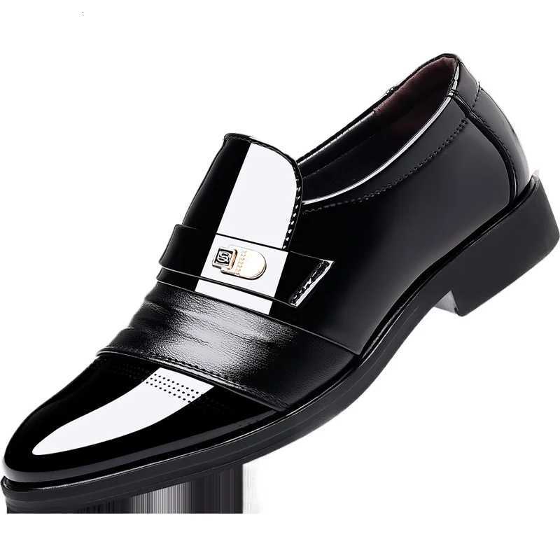 Leather Shoes Men Summer Business Formal Wear Large Size Black Casual Inner Heightening Suit Breathable British Groom Men Shoes W250716