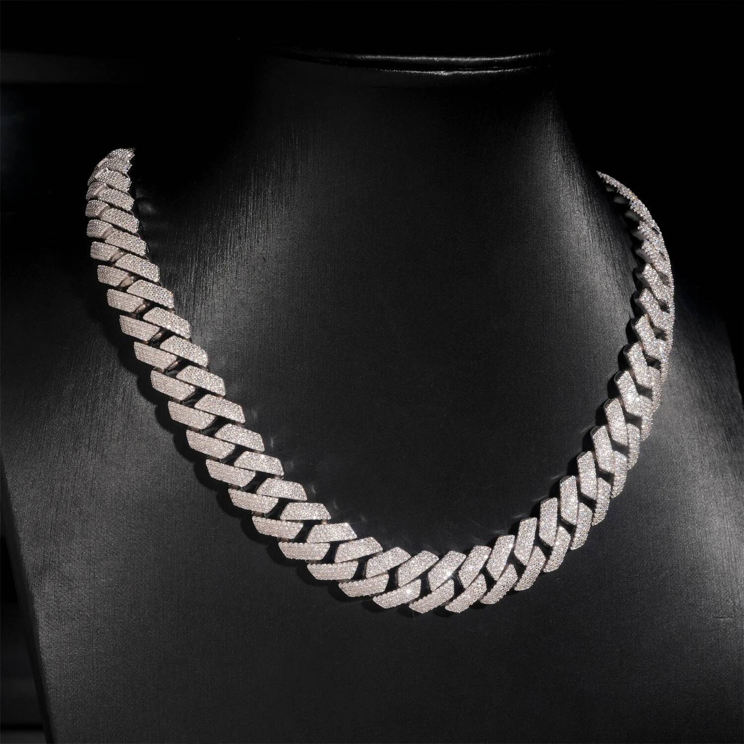 Hip Hop Jewelry 15mm Iced Out 925 Silver Gold Plated D Color Link Moissanite Cuban Chain Bracelet Necklace