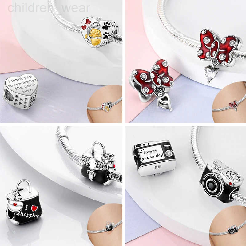 Disney New 925 Sterling Silver Charms Bead Original Red Series Charm Pendant Fit Bracelet Necklaces DIY Birthday Gift for Women Jewelry W20250716