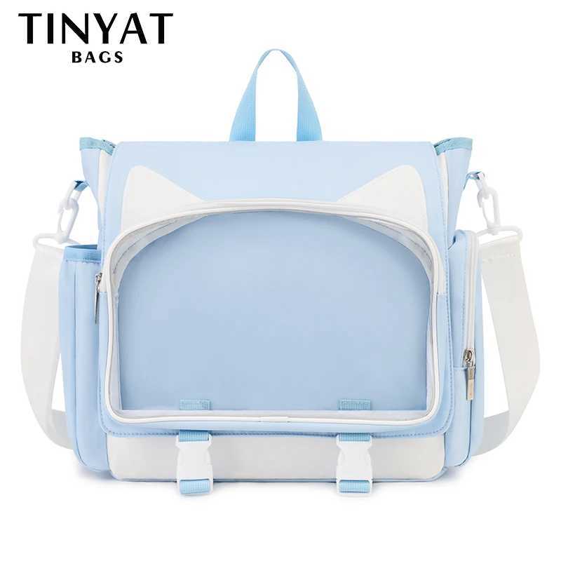 TINYAT Y2K Ita Bag Backpack Shoulder Bag Lolita Girl Womens Crossbody Bag School Waterproof Cute Ear Design