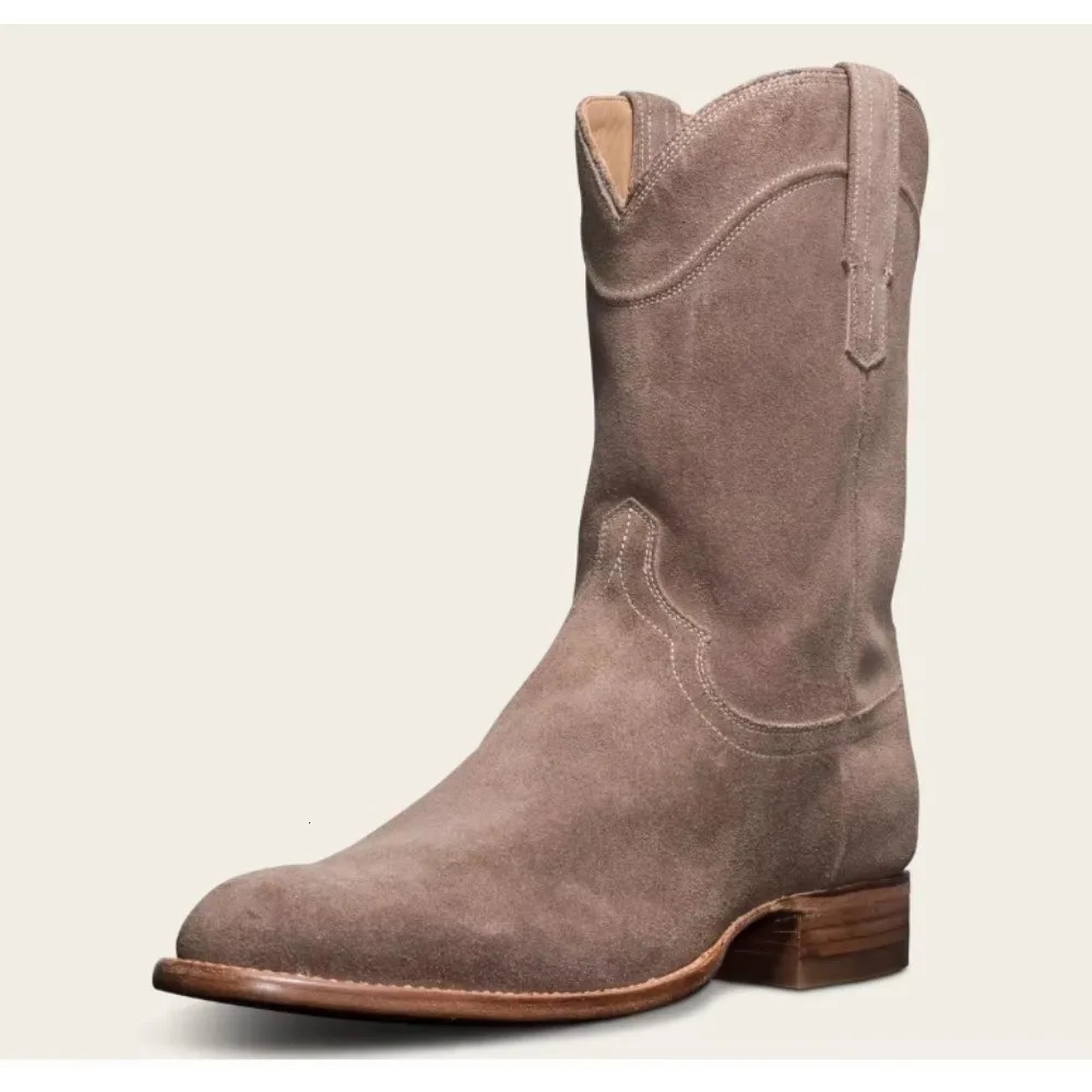 Simple suede medium boots men and women Boots Quality Platform Chelsea Boots Autumn Winter cowboy boots Shoes Size 38-48 250715