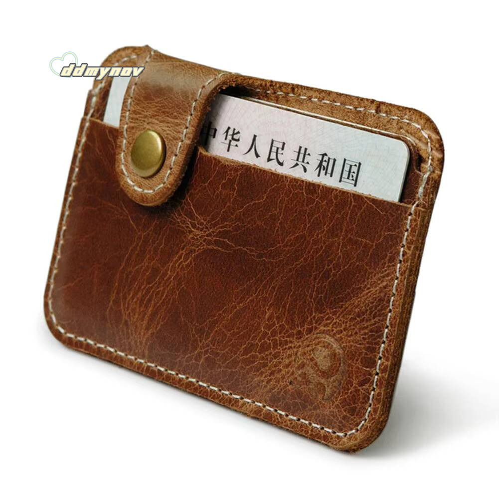 Wholesale Retro Leather Wallet Men Business Bank Holder Thin Credit Card Case Convenient Small Cards Pack Cash Pocket ddmynov