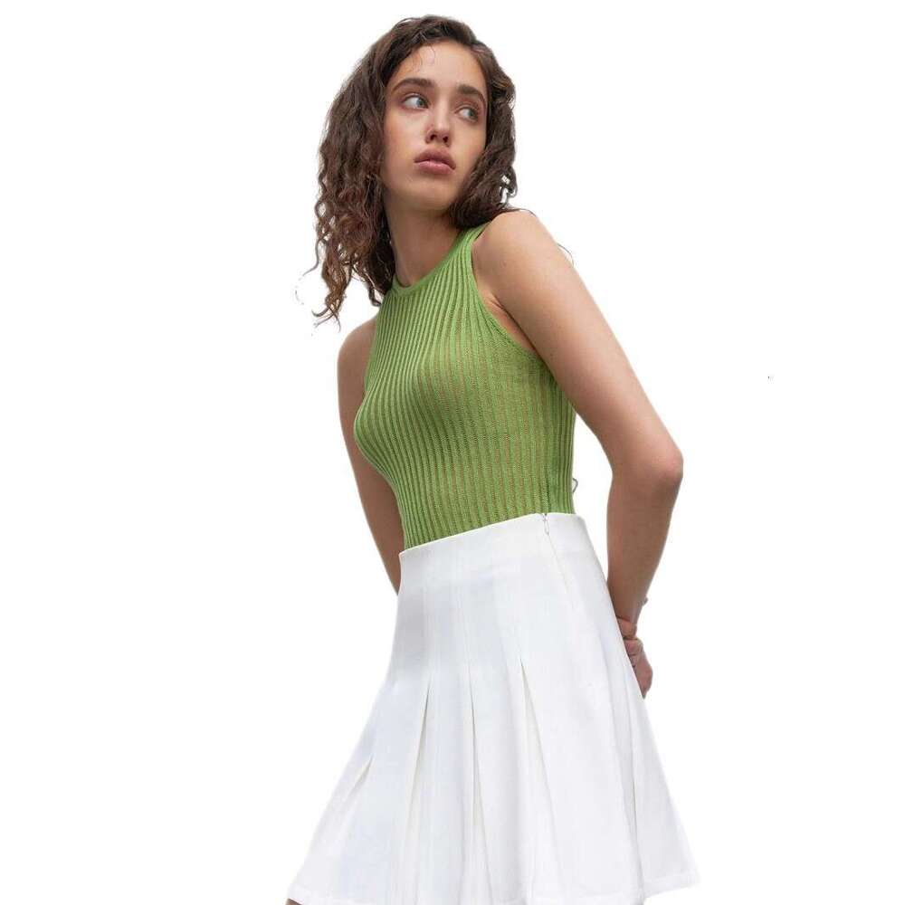 Vest Summer Sexy Hot Girl Ribbed Hollow Out Slim Fit Sleeveless Knitted Top B5