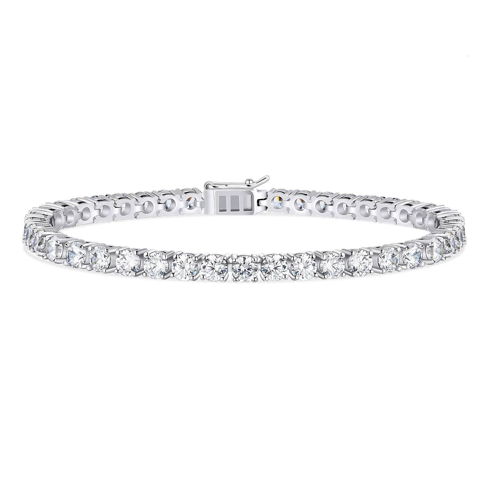 Grace Jewelry Fashion Iced Out 925 Sterling Silver VVS Moissanite Tennis Bracelet for Men Woman
