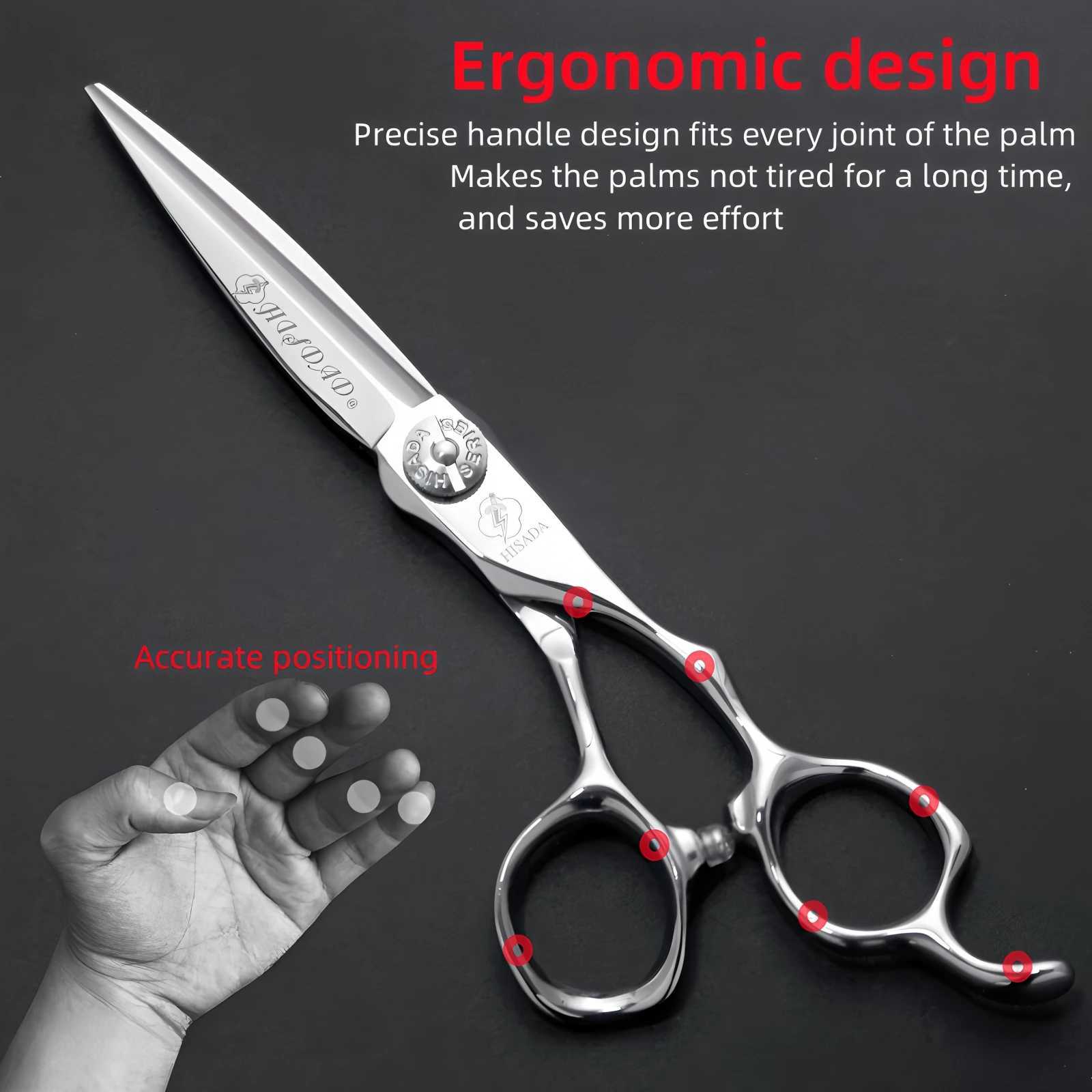 6.0/6.5/7.0-Inch VG10 Material High End Salon Hair Cutting Scissors HISADA Barber Scissors Professional Hairdressing Scissors W250716