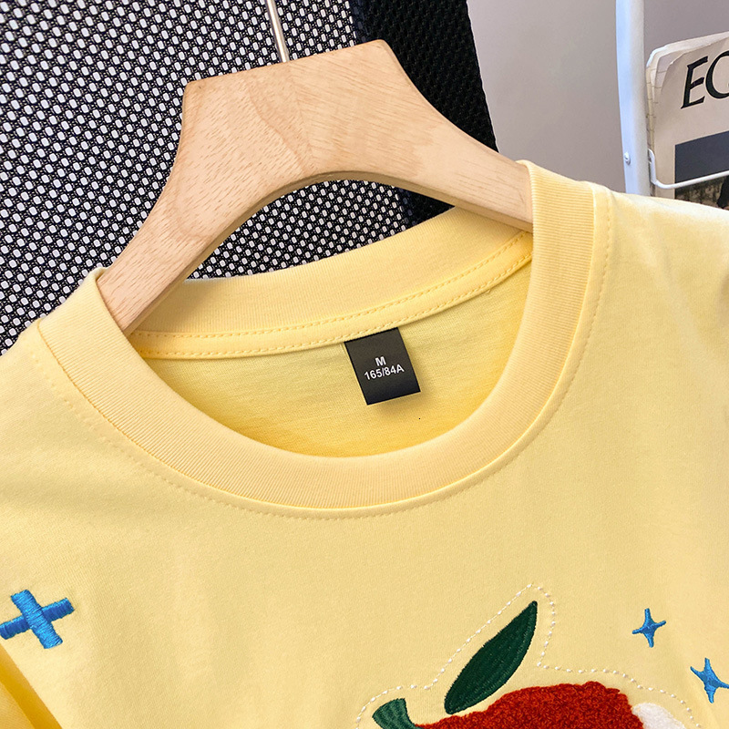 Summer New Women S T Shirt Heavy Yellow Puppy Embroidered Short Sleeve T Shirt For Women Summer Dopamine Outfit Niche Design Loose Top New Designer T 