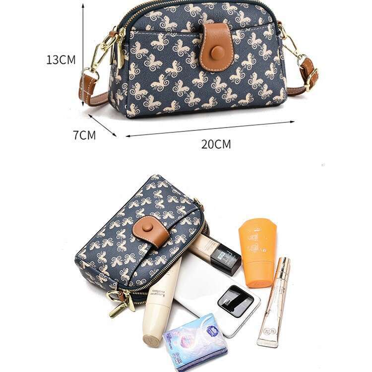 Crossbody Phone Bag Lightweight Multi-Pocket Mini Purse Stylish Color Block Shoulder Bag for Travel and Daily Use