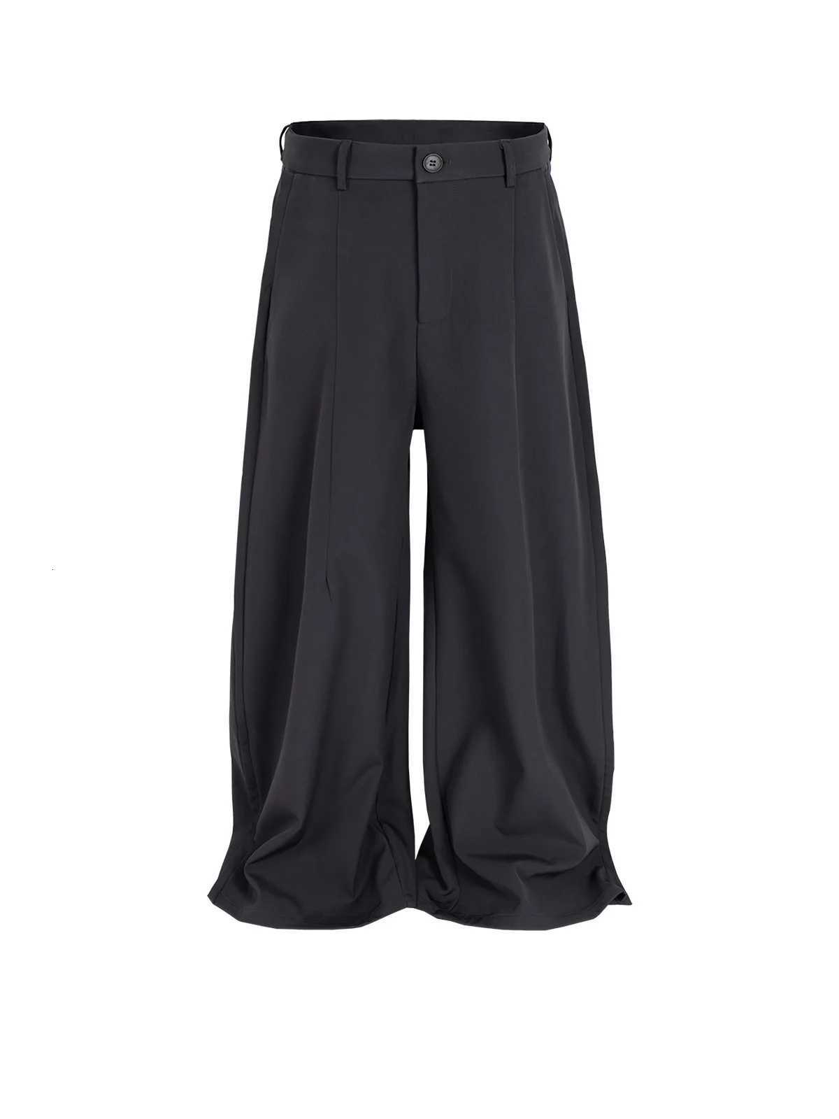 MIJKO Designer Pants Casual Baggy Soft Black Wide Leg Men Suit Pants C878# y250716