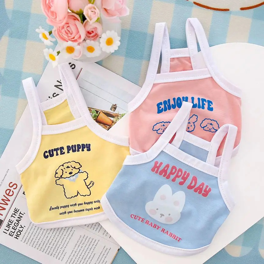 Original Spring and Summer Cat Dog Clothing Thin Cute Print Stylish Macaron Color Sweatshirt Camisole Vest Style SMA 250711