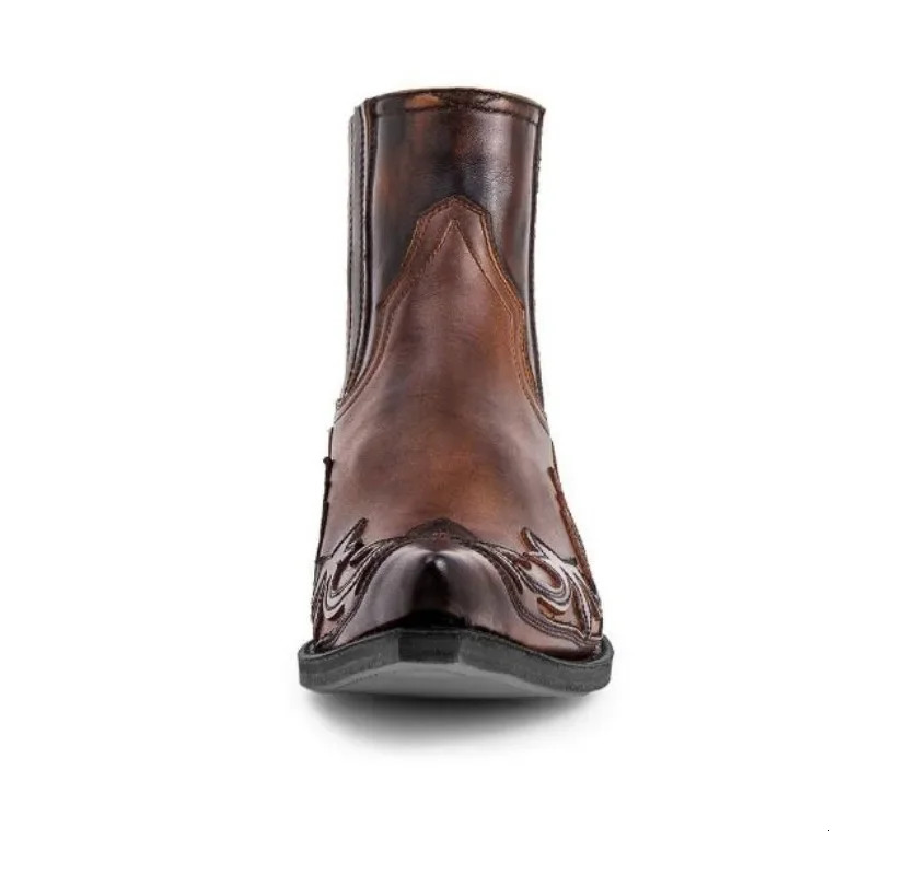 Western Cowboy Boots For Men Women Size 35-48 Embroidery n Pointed Shoes Mens Ankle Boots Unisex Leather Boots 250715