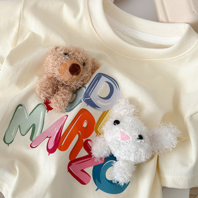 Children's short-sleeved T-shirt for boys and girls summer T-shirt for babies designer cartoon top with soft and skin-friendly fabric children�
