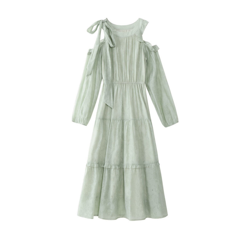 2025 French Style Sweet Dress Summer New Elegant Slimming Long Fairy Off-Shoulder