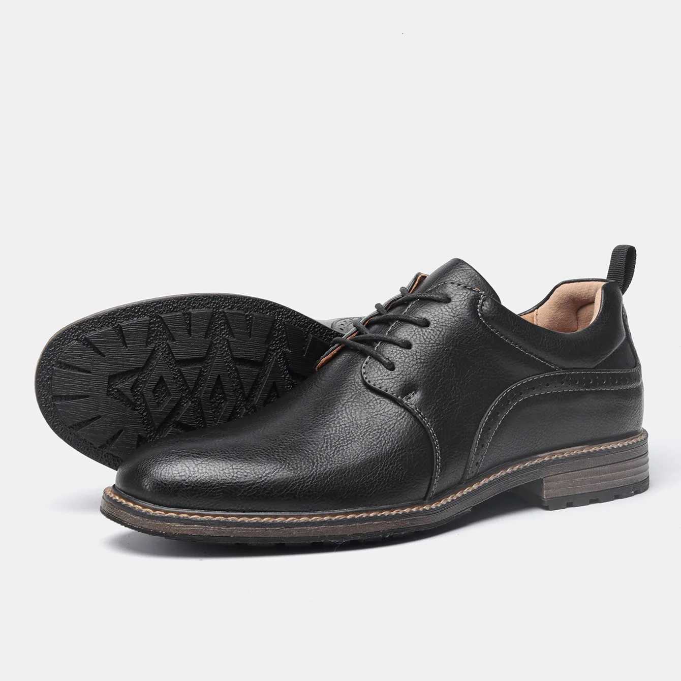 Size 40-46 Mens Casual Leather Shoes Comfortable Fashion Brand Derby Shoes W250716