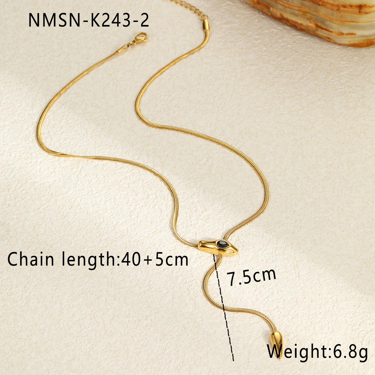 Newly Launched Stylish and Versatile European and American Fashion Individualistic Snake shaped Thin Snake Chain Stainless Steel Necklace with Zircon 