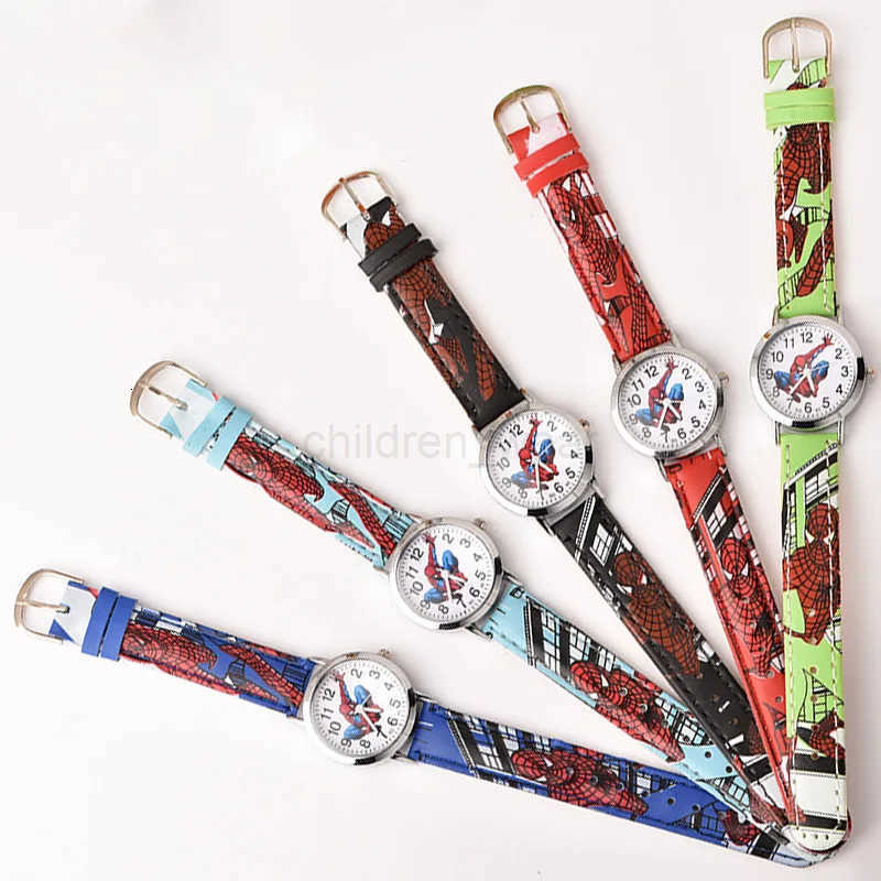 Disney Spiderman Watch Cute Cartoon Watch Kids Watches Boys Christmas Gift Leather Quartz Watch W20250716