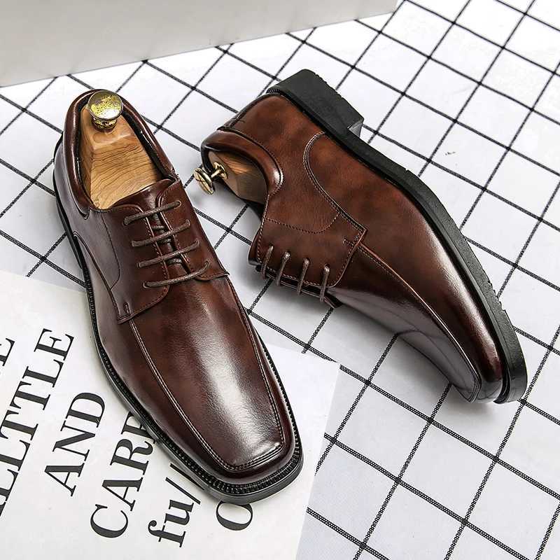 2024 Mens Dress Shoes Genuine Leather Shoes for Men Social Shoe Male Original Leather Mens Sneakers Trend 2024 Loafers Slip W250716