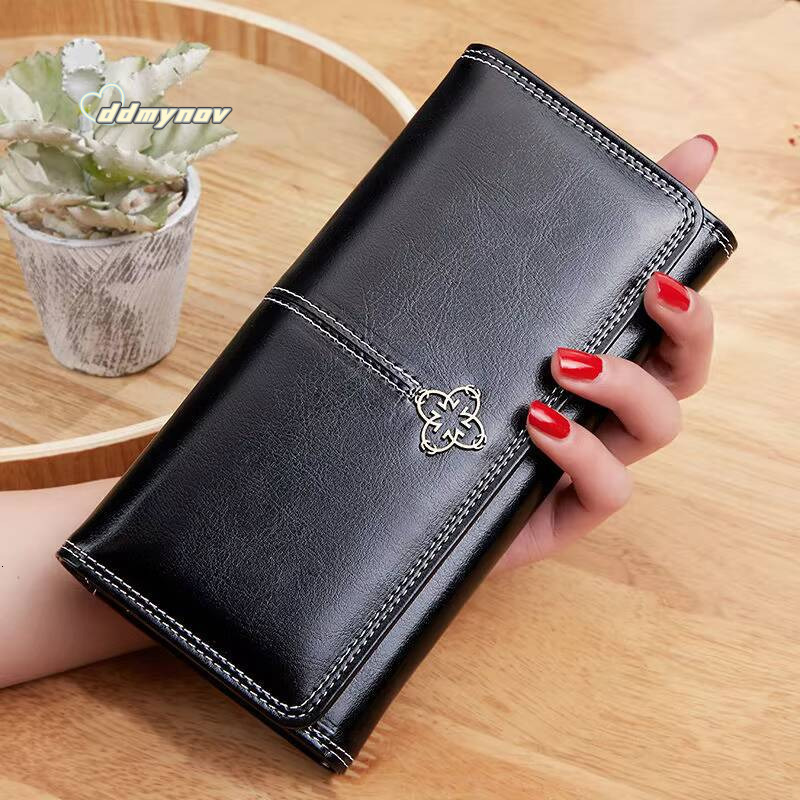 Leather Wallet Woman Luxury Long Wallets Fashion Women Purses Money Bags Handbags Womens Purse Cards Holder ddmynov