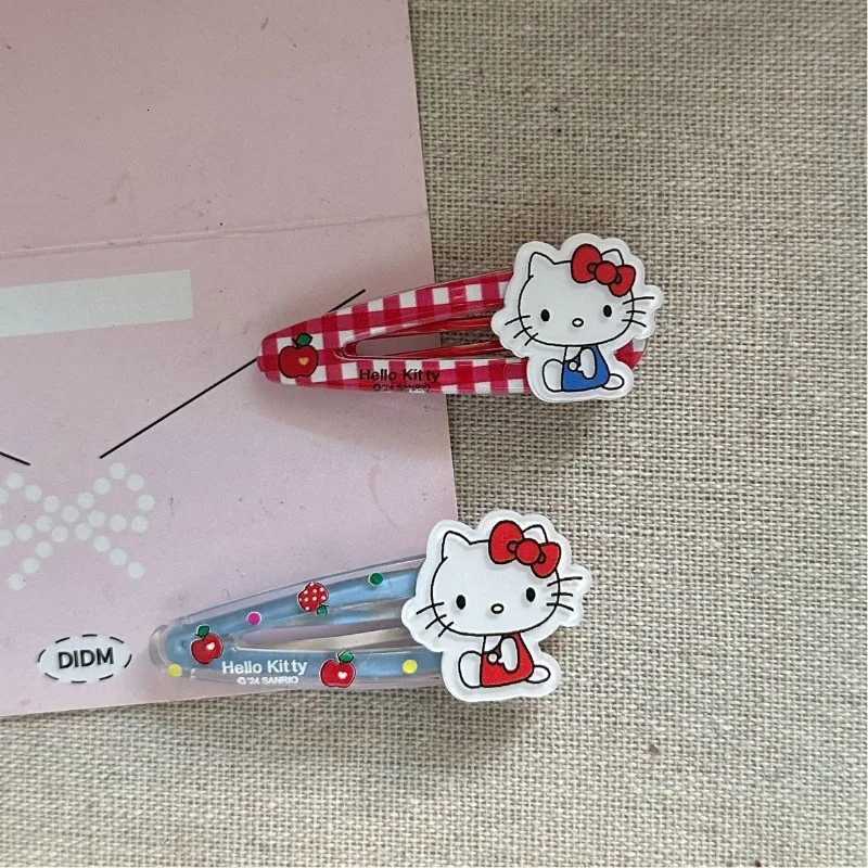 Sanrio 4pcs Cute Japanese Cartoon Sweet Kitty Cat Hair Clip Sanrio Hair Accessory Side Bangs Clip w250716