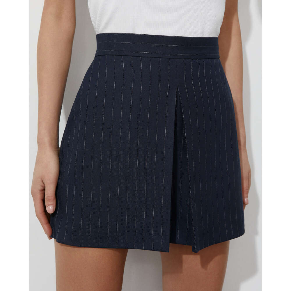 Striped Shorts Spring Loose Commuter Suit + Half Skirt Two-Piece Set B5